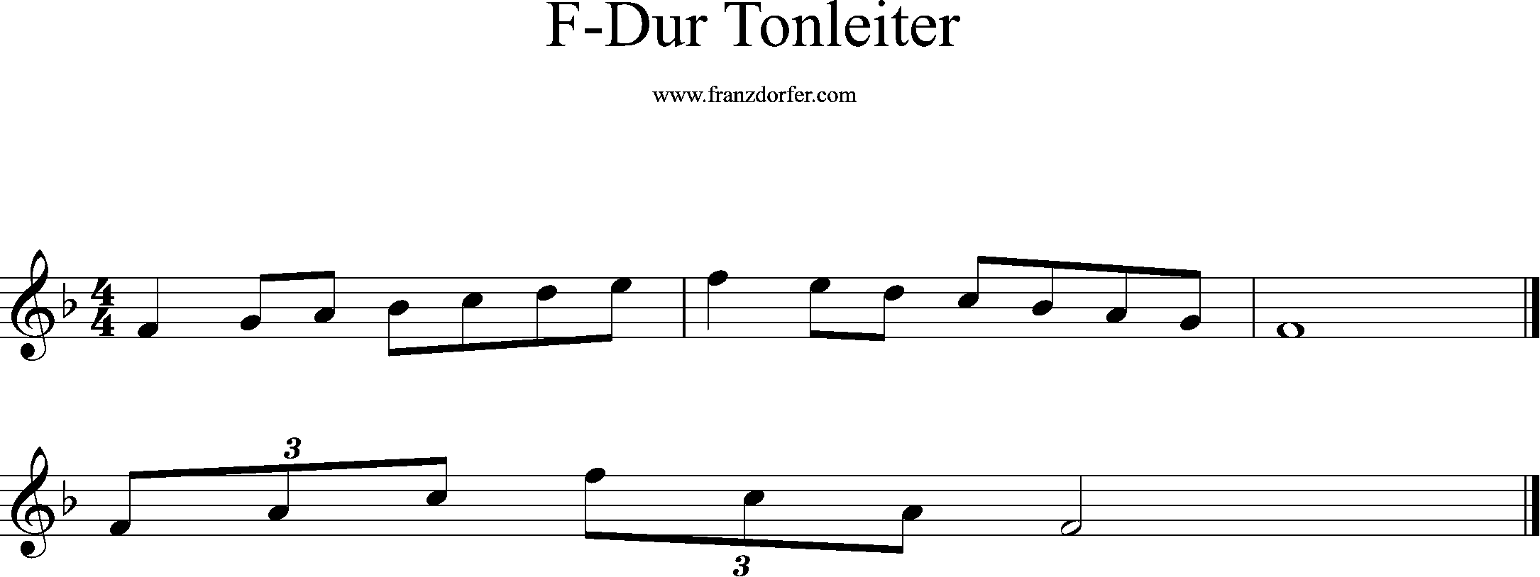 F-Dur, Tonleiter, f1-f2